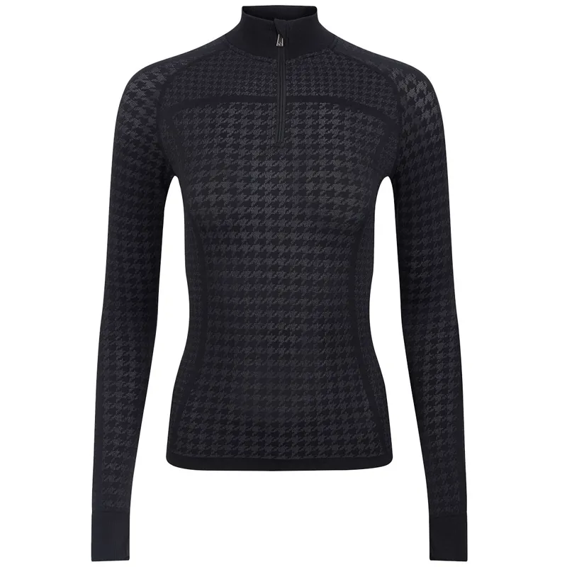 LeMieux Aspen Women's Quarter Zip Top - Houndstooth/Grey-2