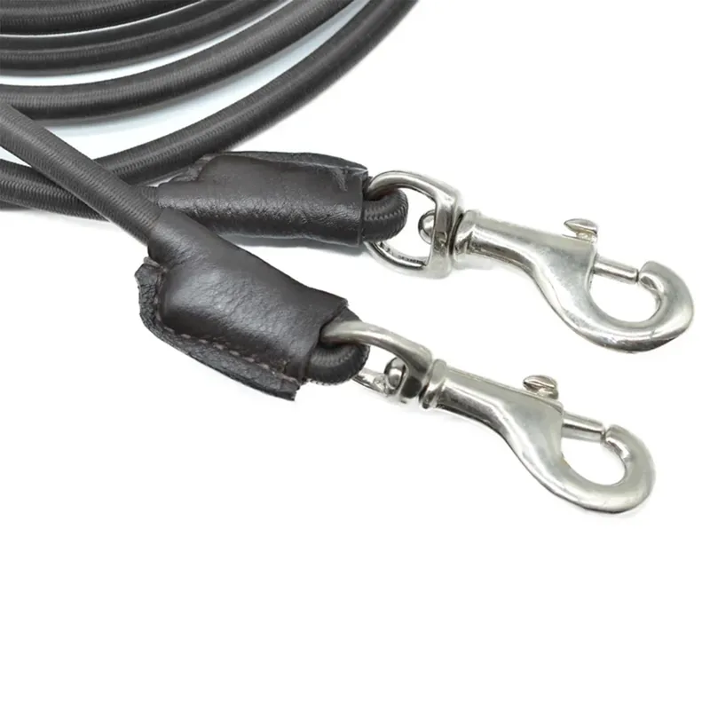 Dever Ascot Elastic Training Reins - Black-1