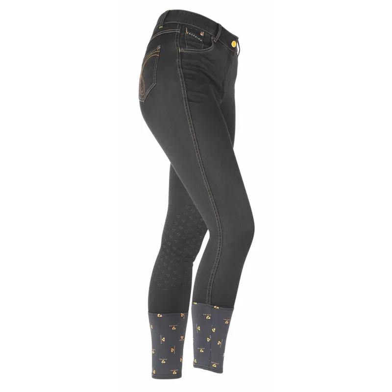 Aubrion Putney Knee Grip Junior Denim Breeches - Black-1