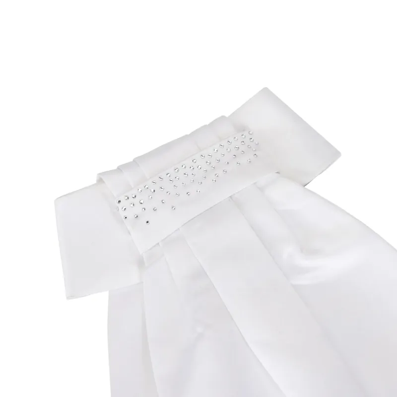 Aubrion Berrington Pre-Tied Show Stock Tie - White-1