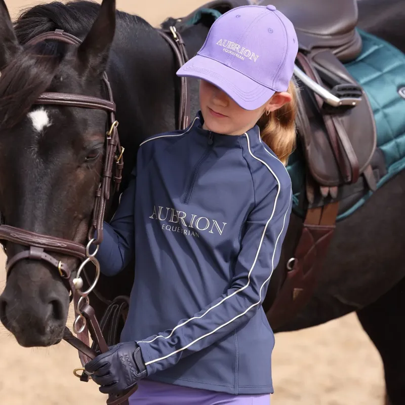 Aubrion Equestrian Young Rider Long Sleeve Base Layer - Midnight-1