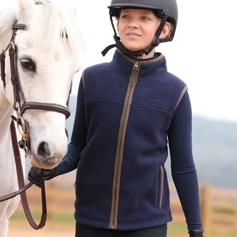 Aubrion Core Young Rider Fleece Vest - Navy-2