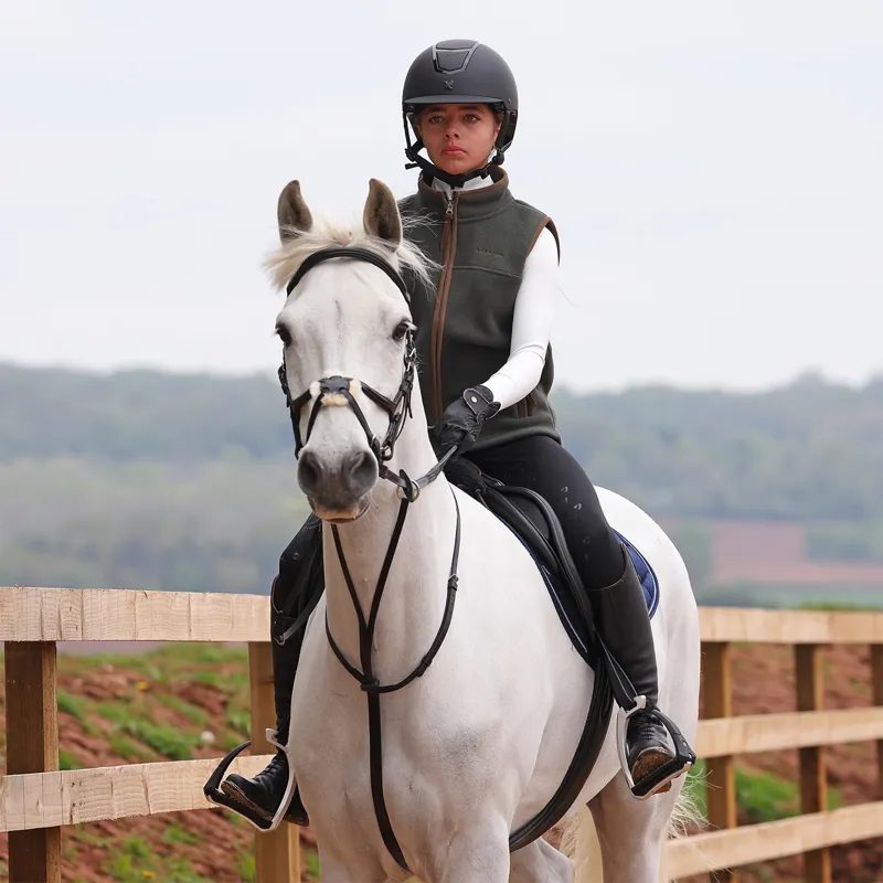 Aubrion Core Young Rider Fleece Vest - Green-1