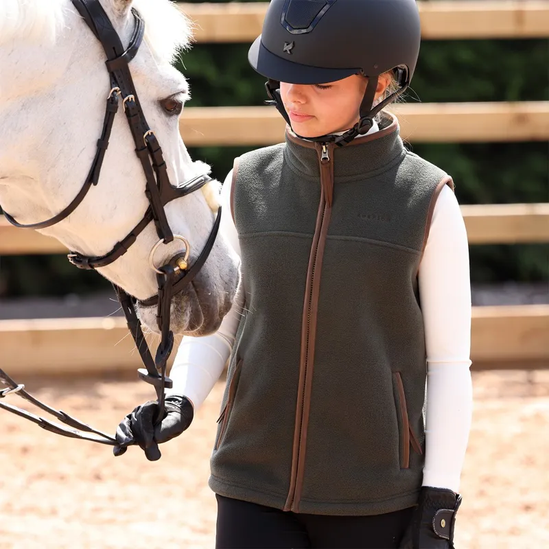 Aubrion Core Young Rider Fleece Vest - Green