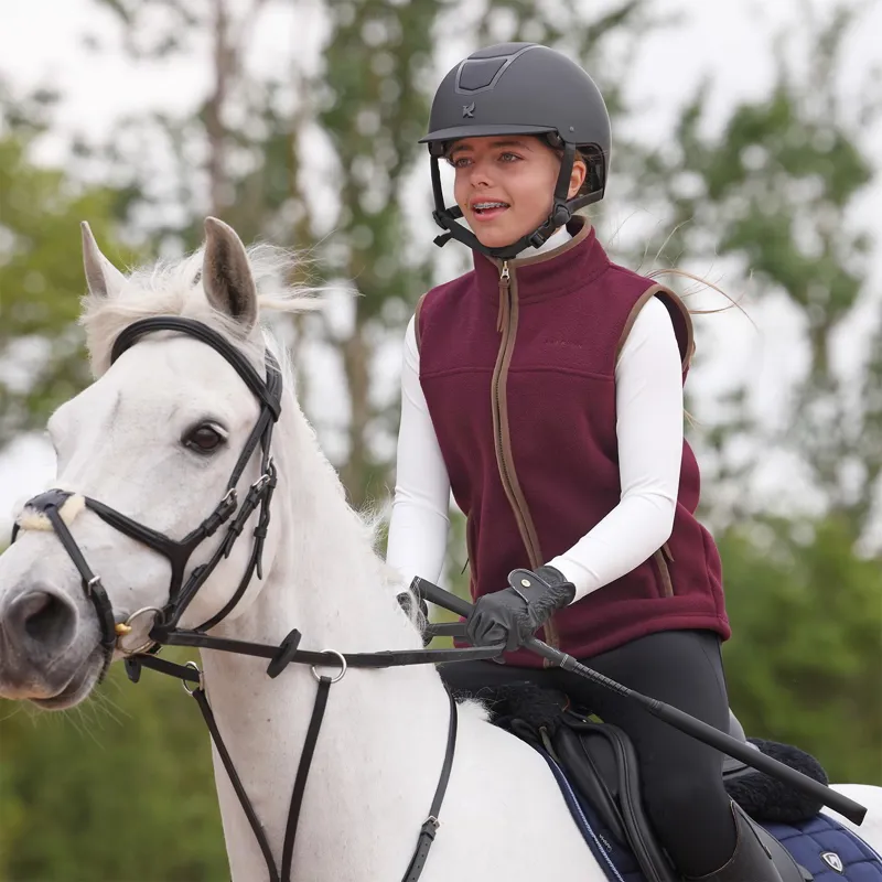 Aubrion Core Young Rider Fleece Vest - Maroon
