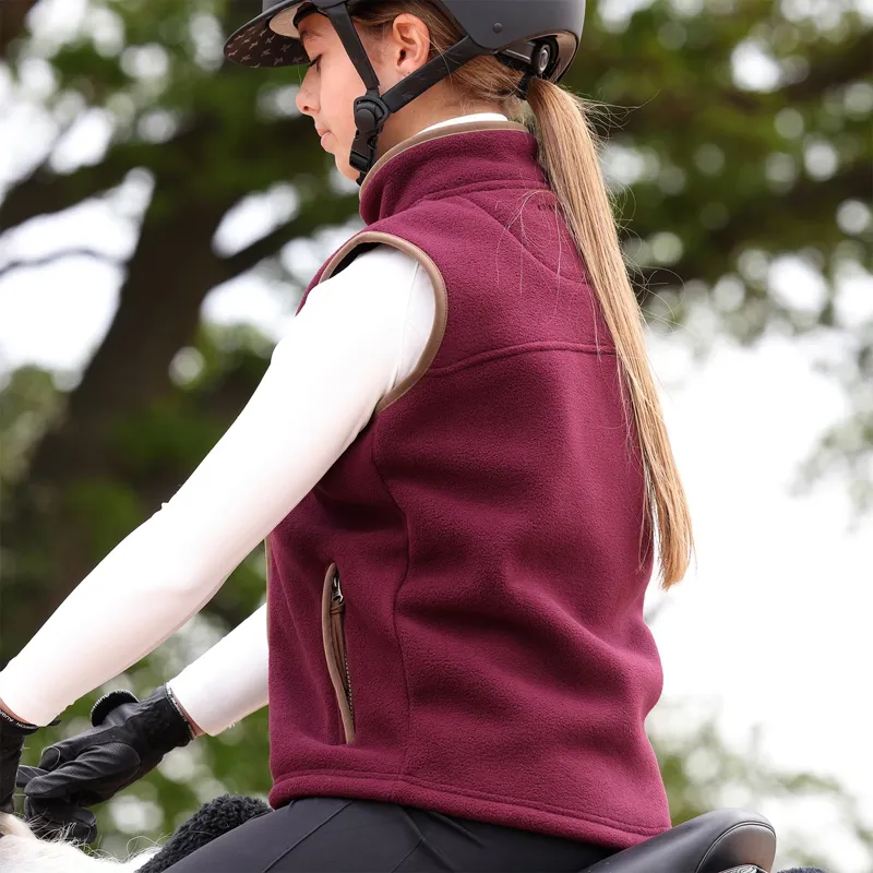 Aubrion Core Young Rider Fleece Vest - Maroon-2