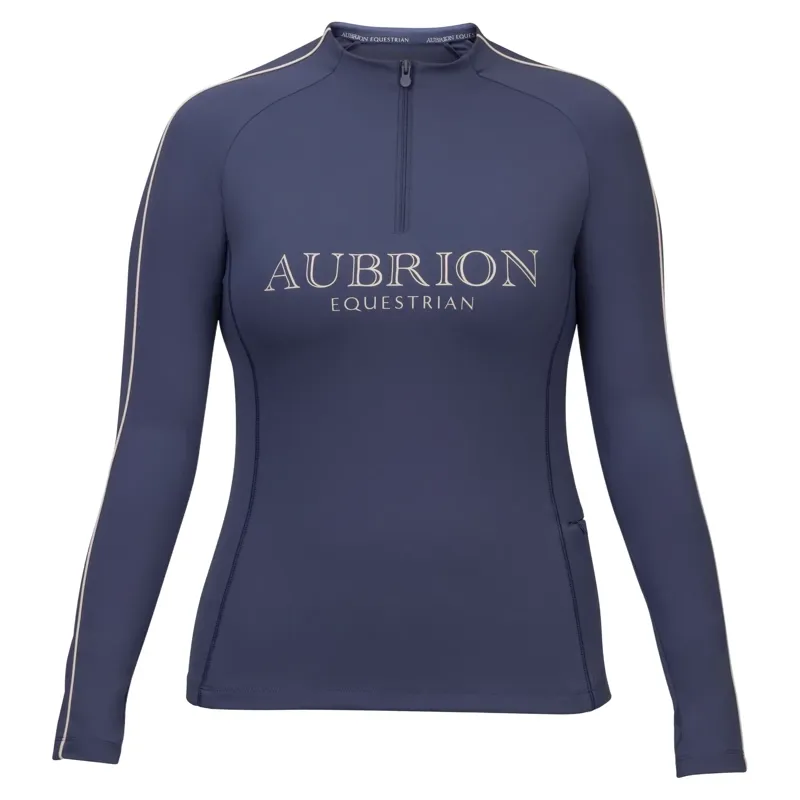 Aubrion Equestrian Women's Long Sleeve Base Layer - Midnight-4