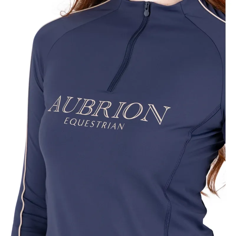 Aubrion Equestrian Women's Long Sleeve Base Layer - Midnight-5