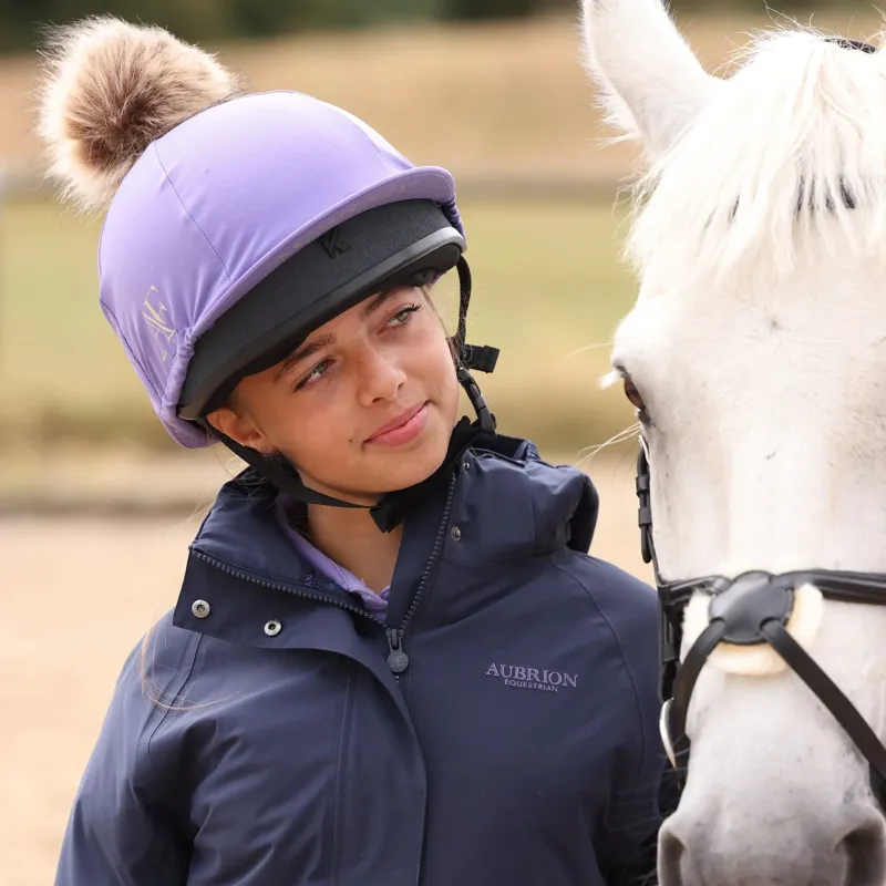 Aubrion Equestrian Helmet Cover - Heather-1