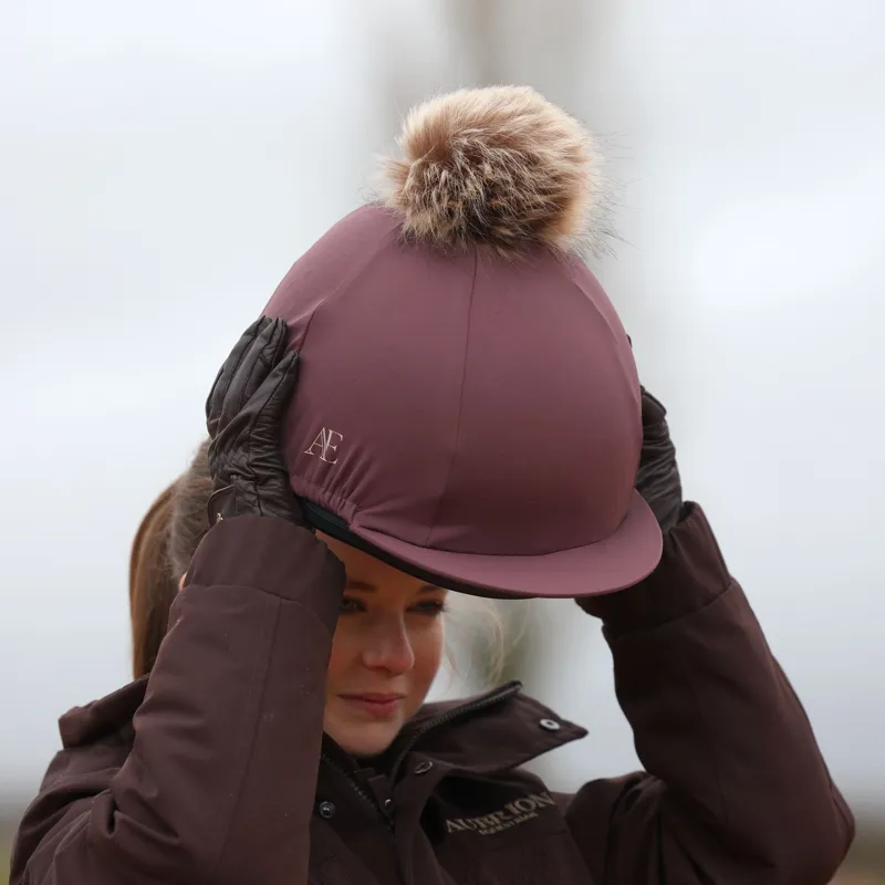 Aubrion Equestrian Helmet Cover - Espresso-6