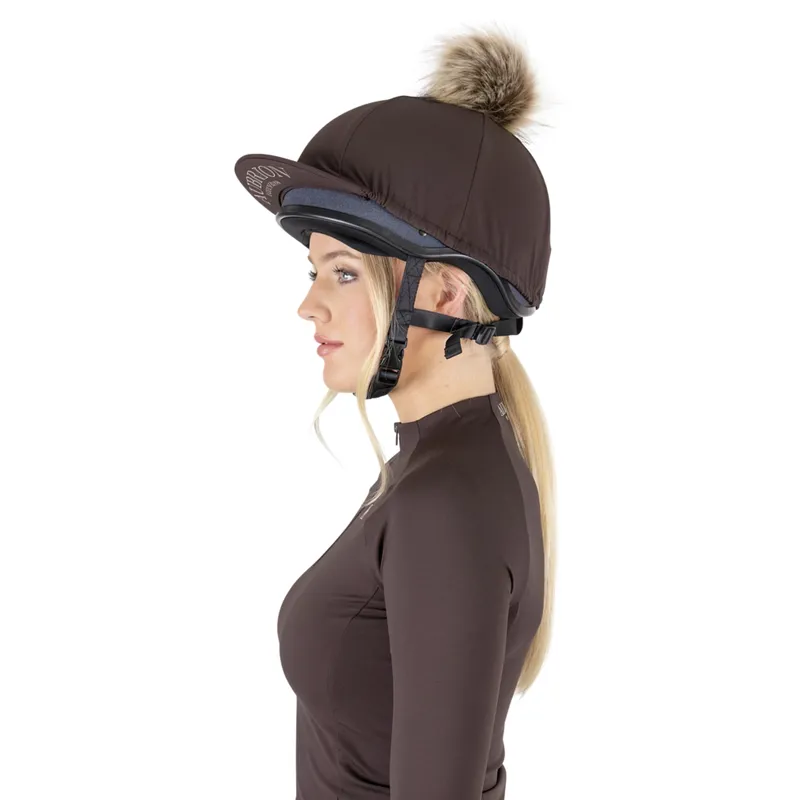 Aubrion Equestrian Helmet Cover - Espresso-9