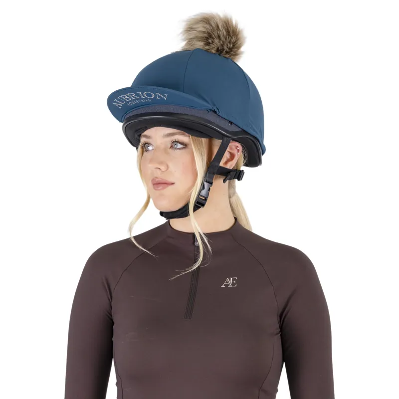 Aubrion Equestrian Helmet Cover - Estate Blue-2