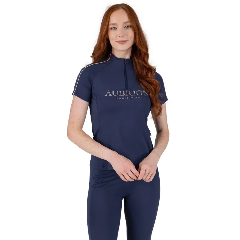 Aubrion Equestrian Women's Short Sleeve Base Layer - Midnight