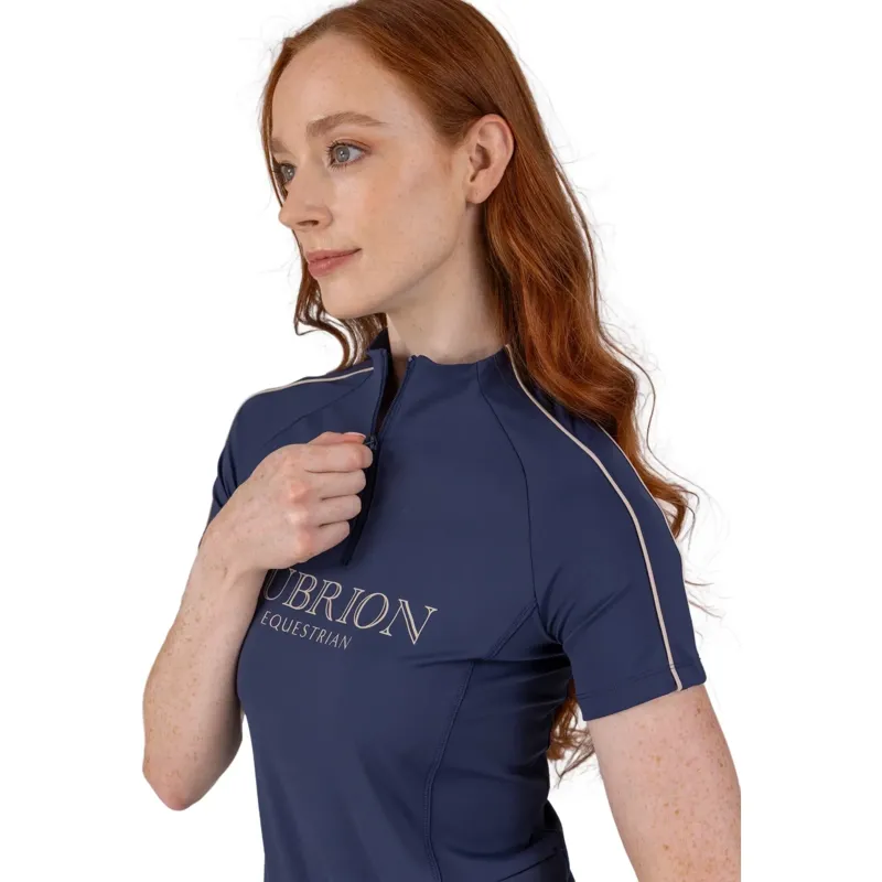 Aubrion Equestrian Women's Short Sleeve Base Layer - Midnight-4