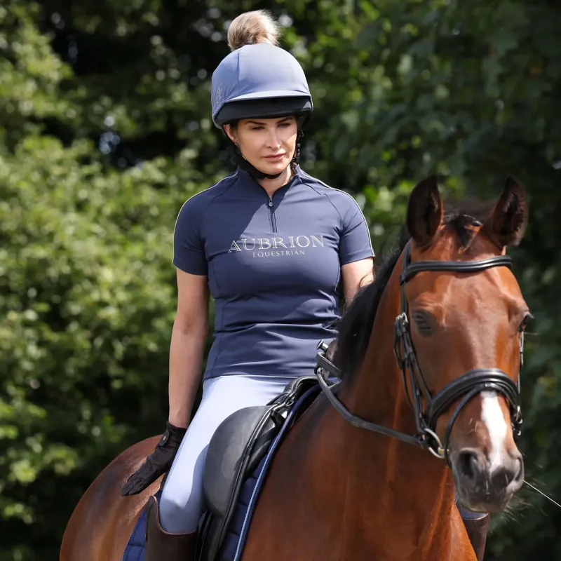 Aubrion Equestrian Women's Short Sleeve Base Layer - Midnight-8