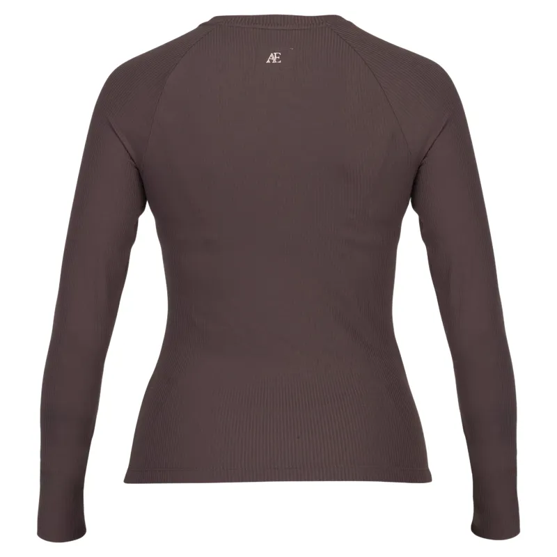 Aubrion Equestrian Winter Long Sleeve Women's Base Layer - Espresso-5