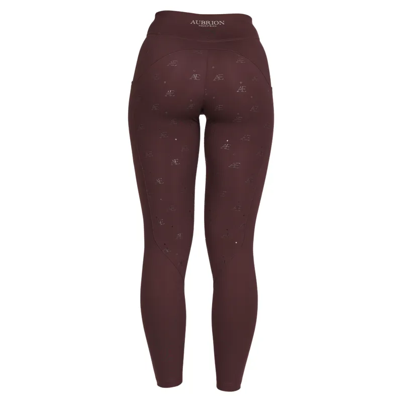 Aubrion Equestrian Full Grip Women's Breeches - Espresso-4