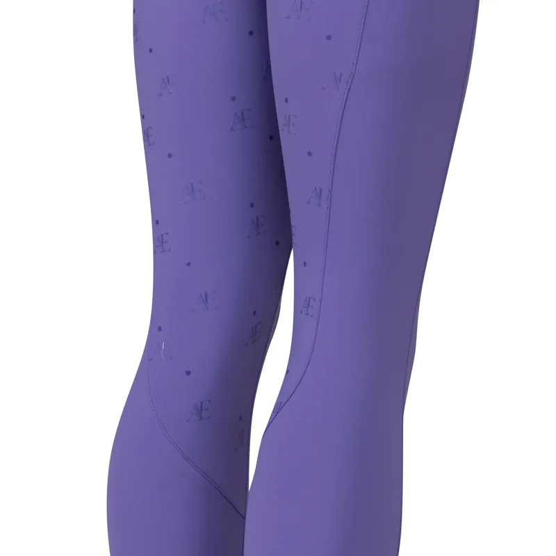 Aubrion Equestrian Junior Full Grip Riding Tights - Heather-2