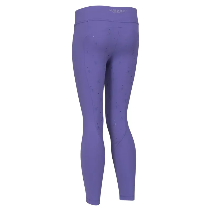 Aubrion Equestrian Junior Full Grip Riding Tights - Heather-3