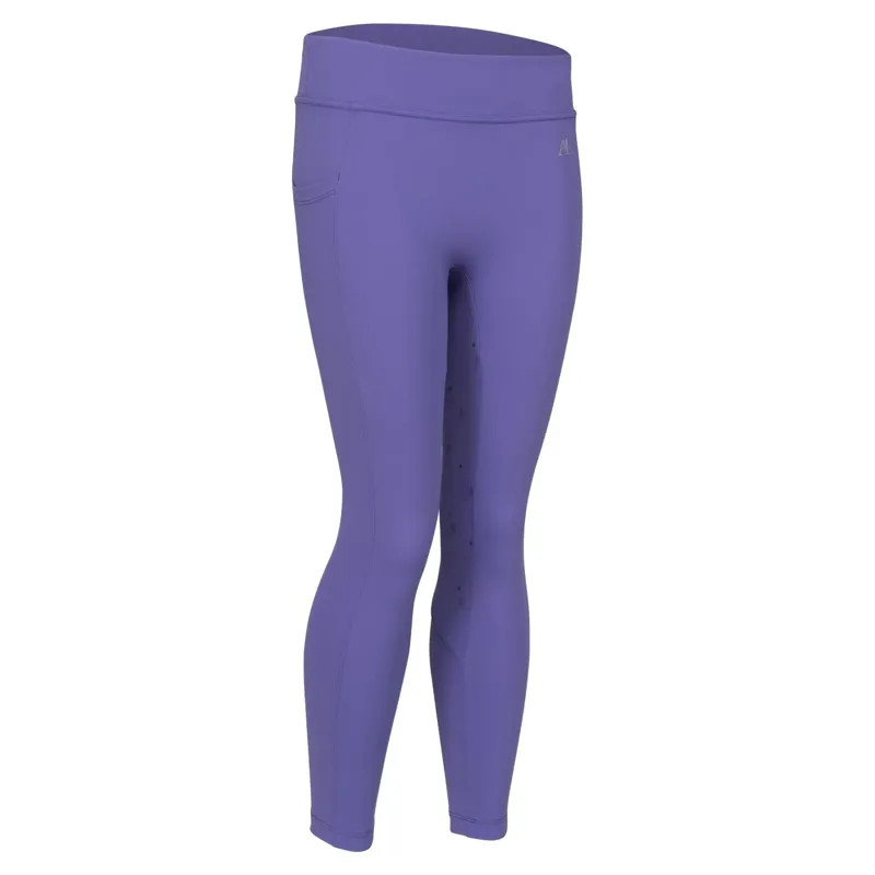 Aubrion Equestrian Junior Full Grip Riding Tights - Heather-4