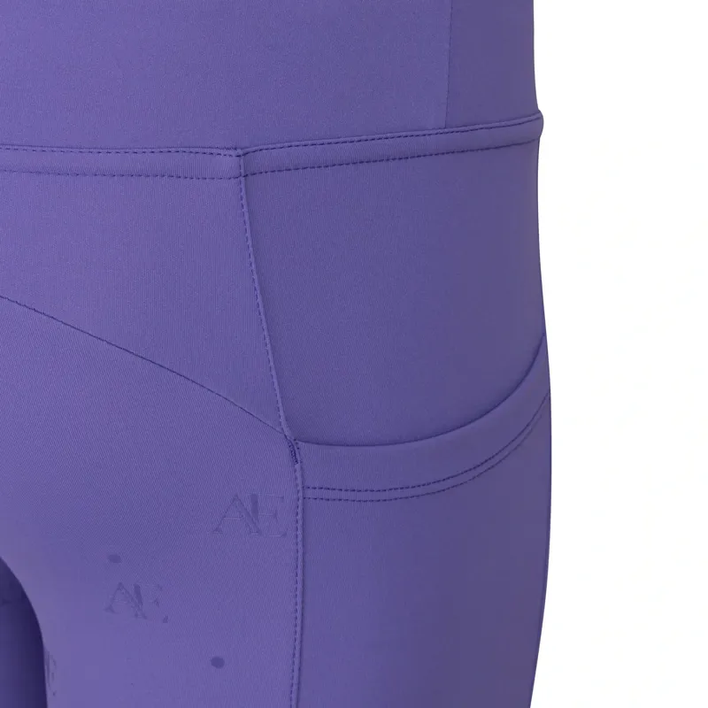 Aubrion Equestrian Junior Full Grip Riding Tights - Heather-5