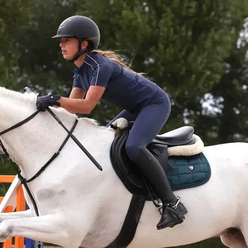 Aubrion Equestrian Young Rider Full Grip Riding Tights - Midnight-1