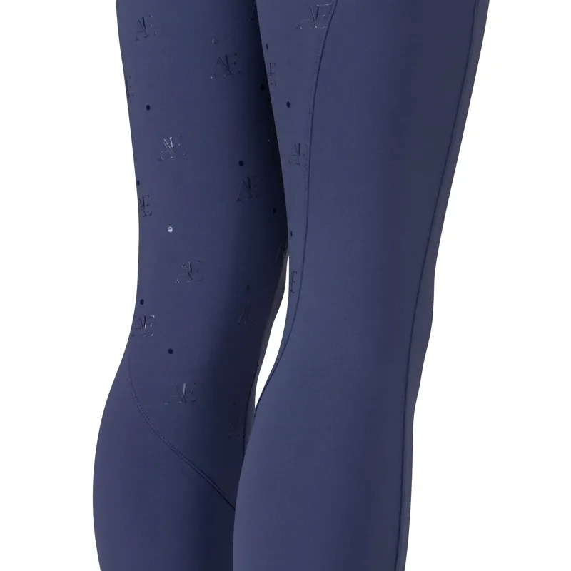 Aubrion Equestrian Young Rider Full Grip Riding Tights - Midnight-6