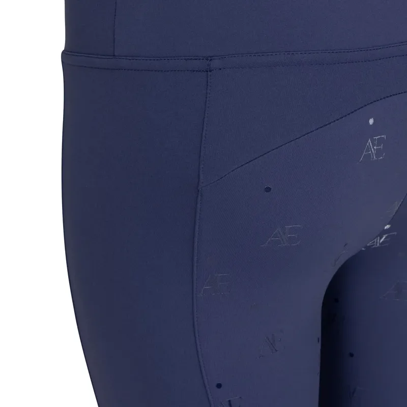 Aubrion Equestrian Young Rider Full Grip Riding Tights - Midnight-8