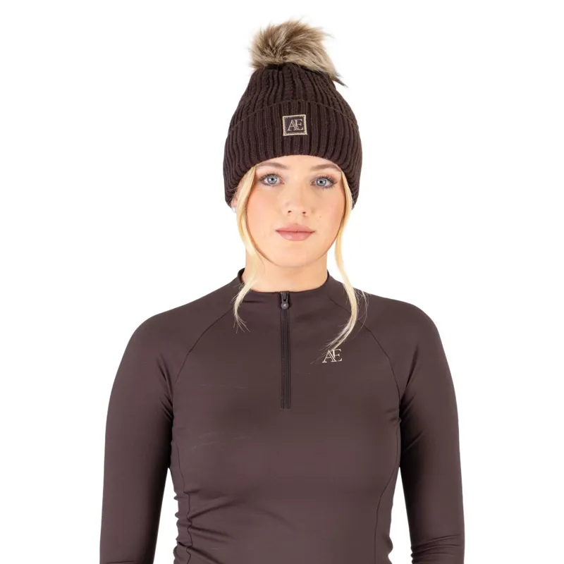 Aubrion Equestrian Knit Hat in Espresso-1