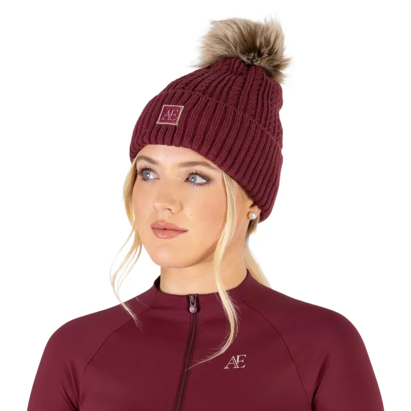 Aubrion Equestrian Knit Hat in Port-1