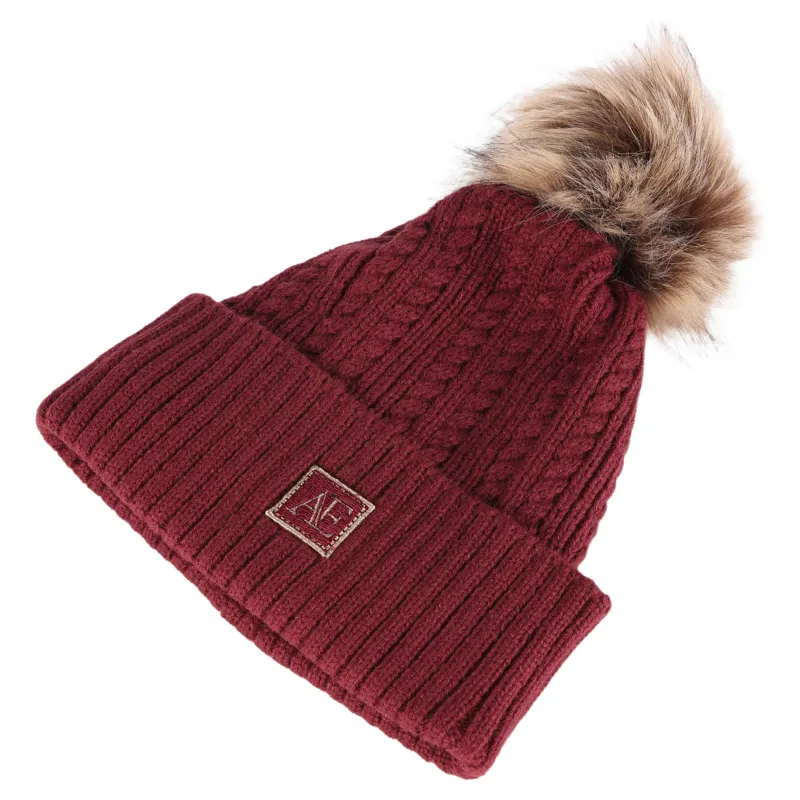 Aubrion Equestrian Knit Hat in Port