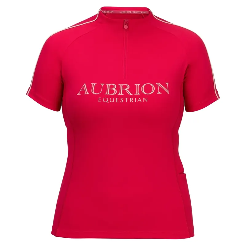 Aubrion Equestrian Women's Short Sleeve Base Layer - Dewberry-3