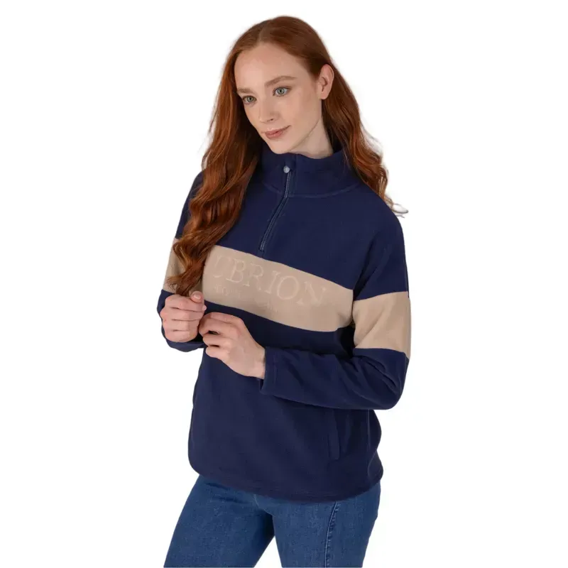 Aubrion Equestrian Women's Polo Fleece - Midnight/Taupe-6