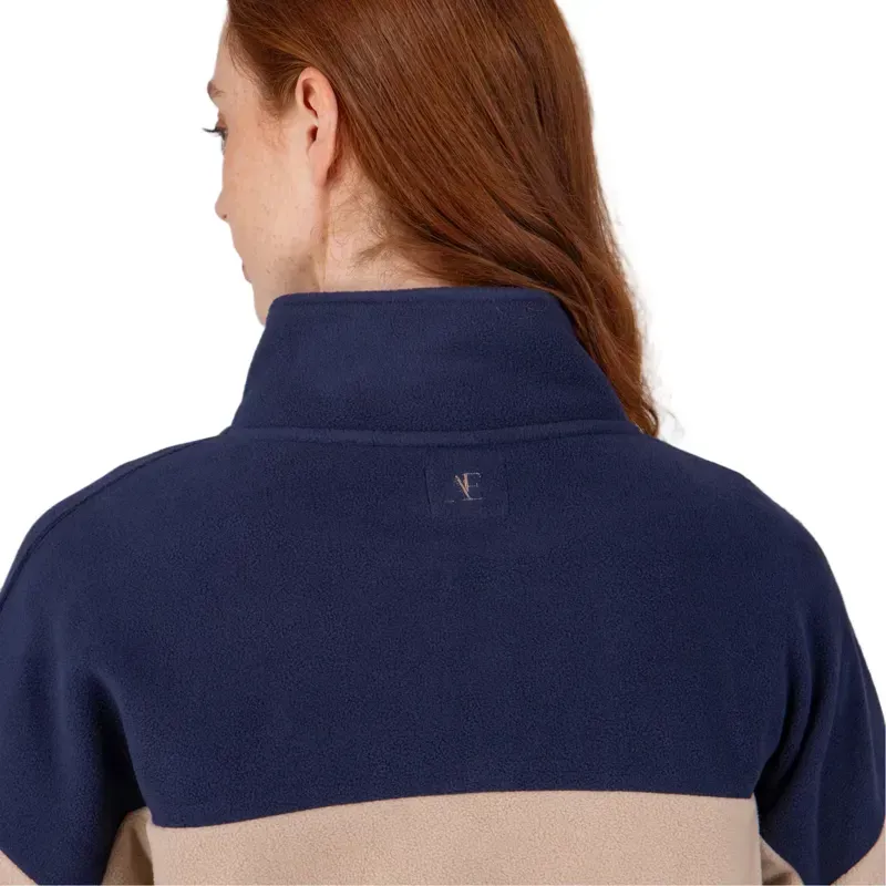 Aubrion Equestrian Women's Polo Fleece - Midnight/Taupe-7