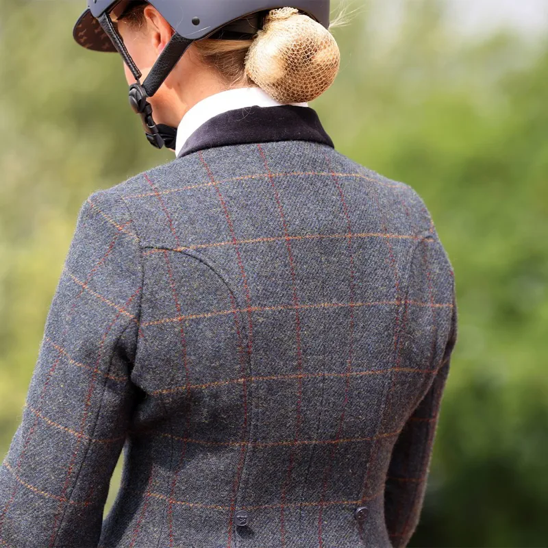 Aubrion Saratoga Women's Tweed Show Jacket - Juniper/Navy Check-3