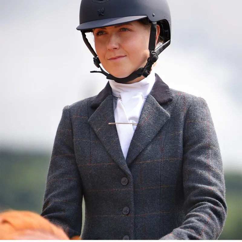 Aubrion Saratoga Women's Tweed Show Jacket - Juniper/Navy Check-8