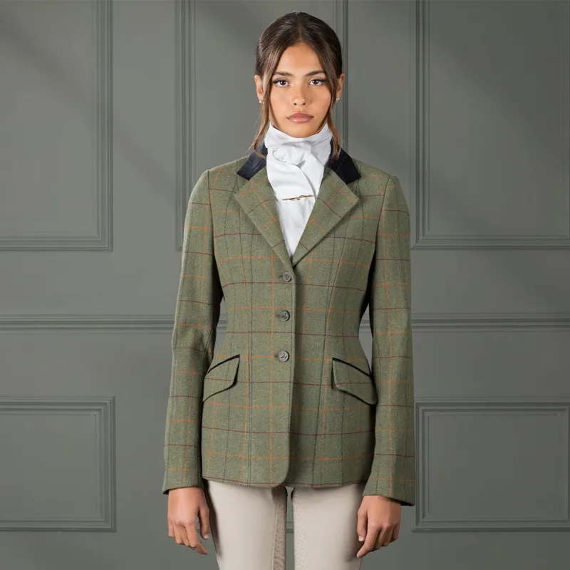 Aubrion Saratoga Womens Tweed Show Coat - Red/Yellow/Blue-2