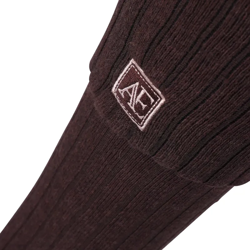 Aubrion Equestrian Women's Knitted Riding Boot Socks - Espresso-5