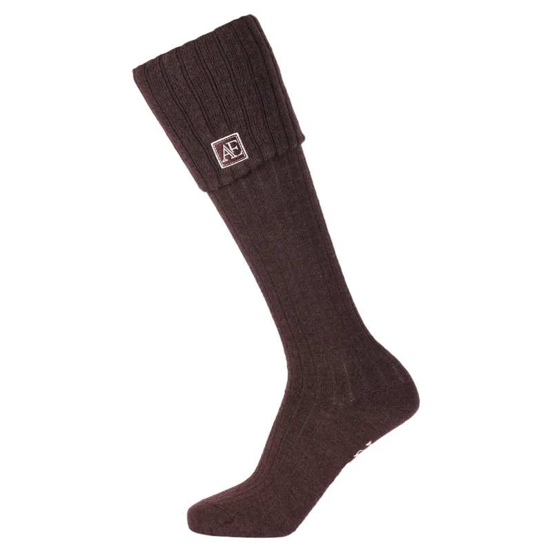 Aubrion Equestrian Women's Knitted Riding Boot Socks - Espresso-1