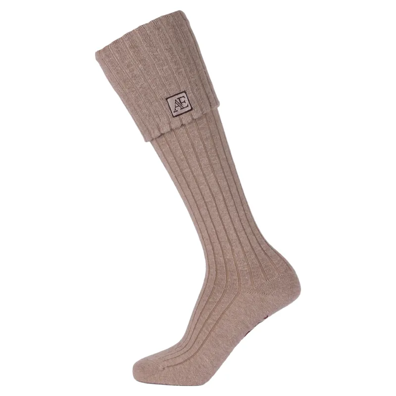 Aubrion Equestrian Women's Knitted Riding Boot Socks - Oat
