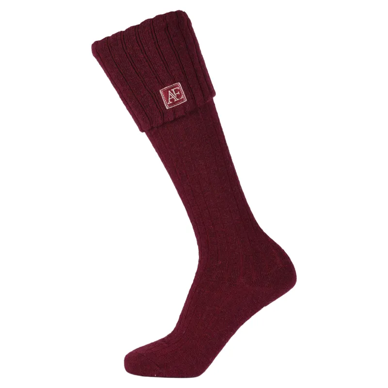 Aubrion Equestrian Womens Knitted Riding Boot Socks - Port