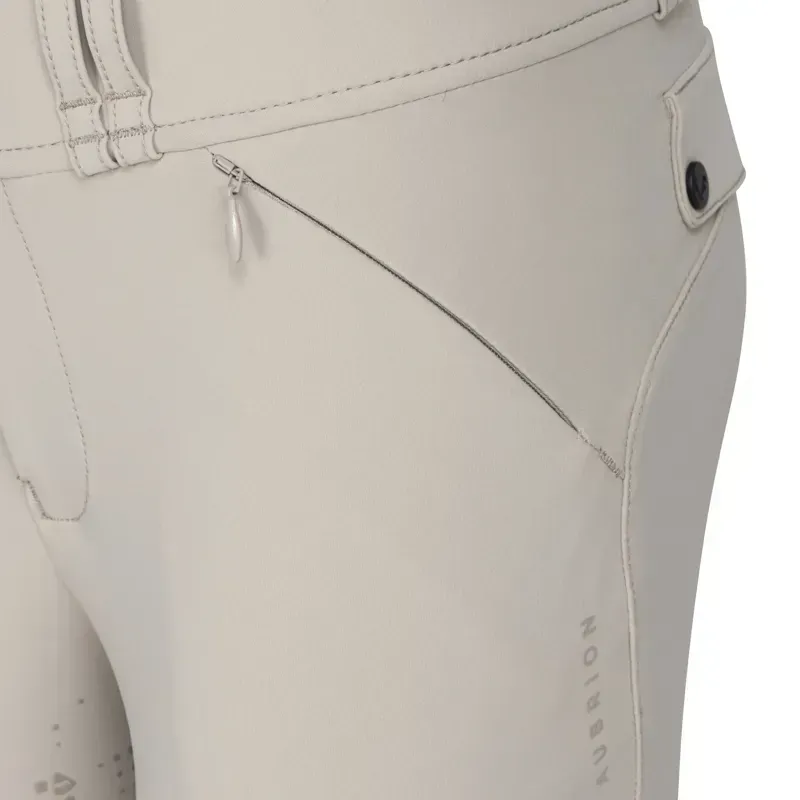 Aubrion Optima MX Young Rider Full Grip Competition Breeches-Beige-4
