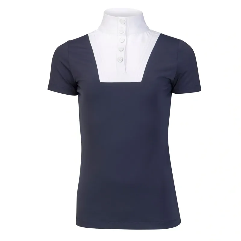 Aubrion Optima MX Young Rider Short Sleeve Show Shirt - Navy-4