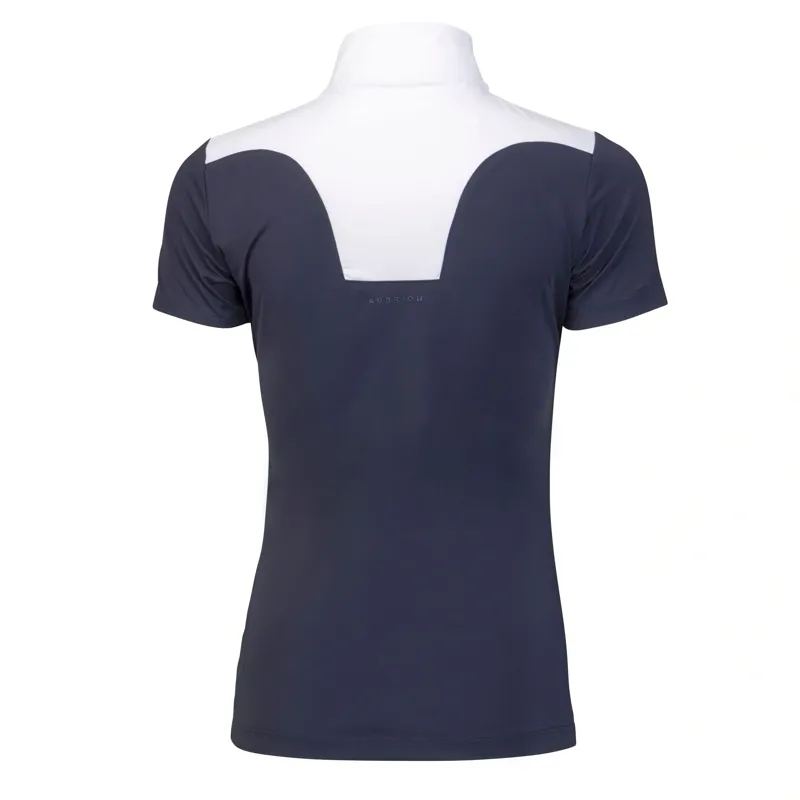 Aubrion Optima MX Young Rider Short Sleeve Show Shirt - Navy-5
