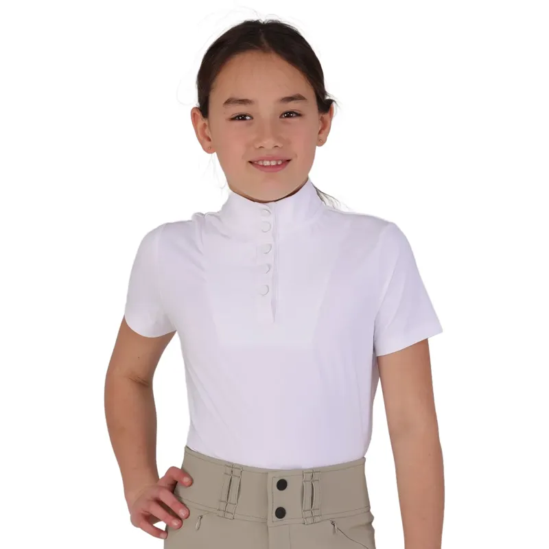 Aubrion Optima MX Young Rider Short Sleeve Show Shirt - White