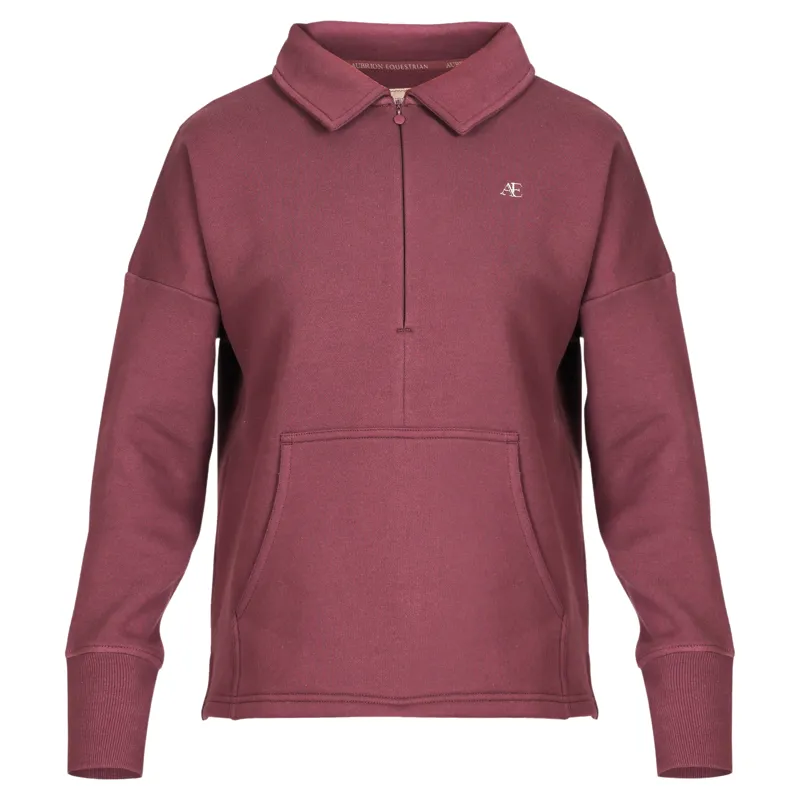 Aubrion Equestrian Women's Quarter Zip Sweater - Thistle-5