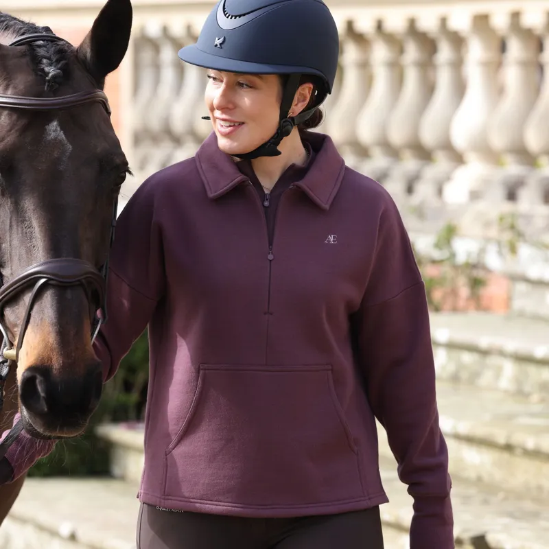 Aubrion Equestrian Women's Quarter Zip Sweater - Thistle-8