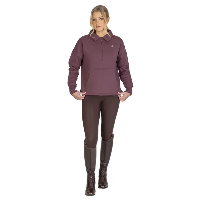 Aubrion Equestrian Women's Quarter Zip Sweater - Thistle-10