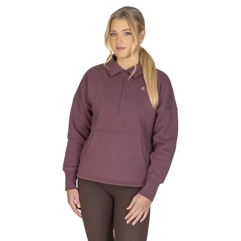 Aubrion Equestrian Women's Quarter Zip Sweater - Thistle