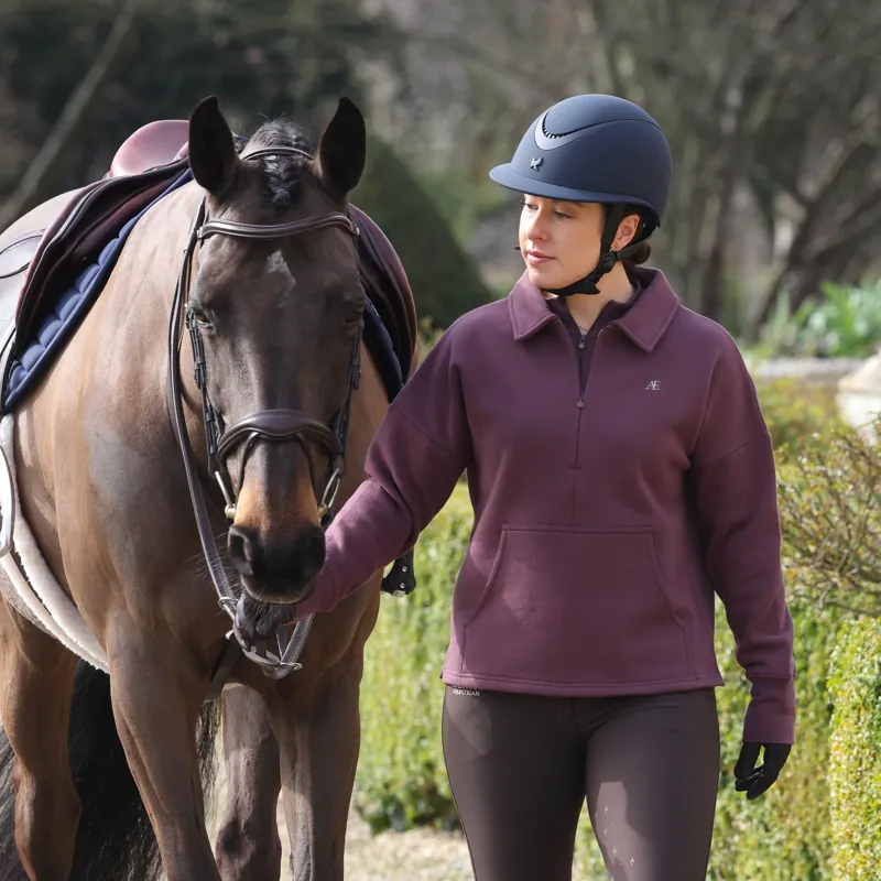 Aubrion Equestrian Women's Quarter Zip Sweater - Thistle-9